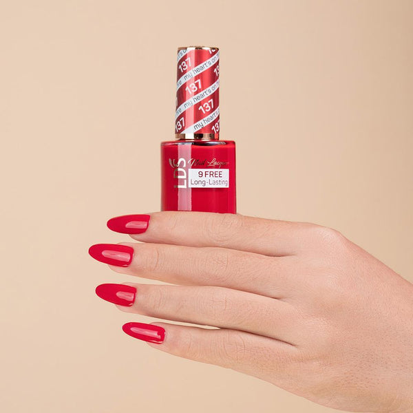 LDS Gel Nail Polish Duo - 137 Red Colors - My Heart's On Fire by LDS sold by DTK Nail Supply