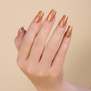  LDS Gel Nail Polish Duo - 176 Glitter, Gold Colors - Autumn Russet by LDS sold by DTK Nail Supply