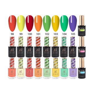  LDS Healthy Gel & Matching Lacquer Starter Kit: 098, 099, 100, 101, 102, 103, 104, 105, Base,Top & Strengthener by LDS sold by DTK Nail Supply