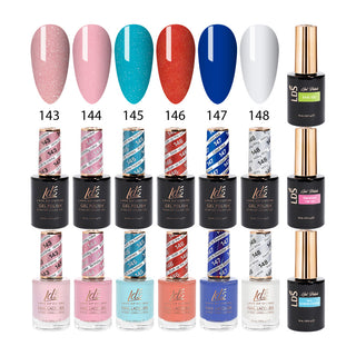  LDS Healthy Gel & Matching Lacquer Starter Kit: 143,144,145,146,147,148,Base,Top & Strengthener by LDS sold by DTK Nail Supply
