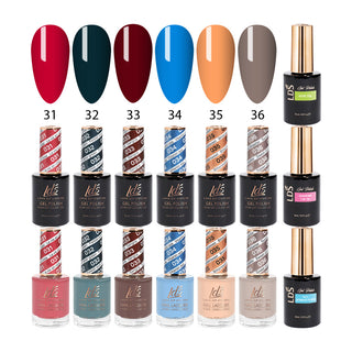  LDS Healthy Gel & Matching Lacquer Starter Kit: 031,032,033,034,035,036,Base,Top & Strengthener by LDS sold by DTK Nail Supply