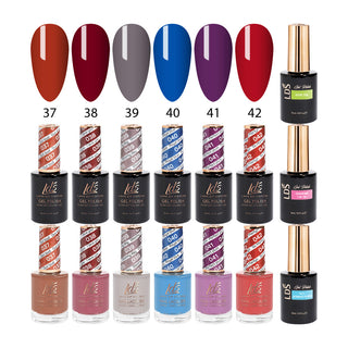  LDS Healthy Gel & Matching Lacquer Starter Kit: 037,038,039,040,041,042,Base,Top & Strengthener by LDS sold by DTK Nail Supply