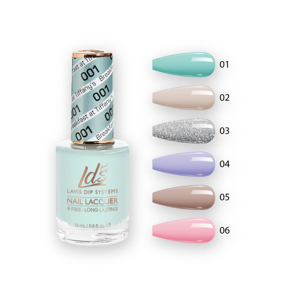  LDS Healthy Nail Lacquer Set (6 colors): 001 to 006 by LDS sold by DTK Nail Supply