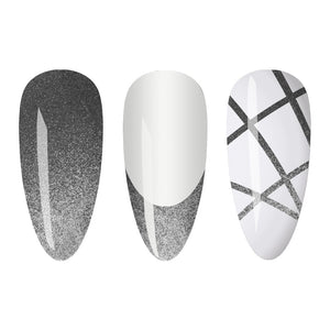 LDS Gel Polish Nail Art Liner - Black Silver 22 (ver 2)