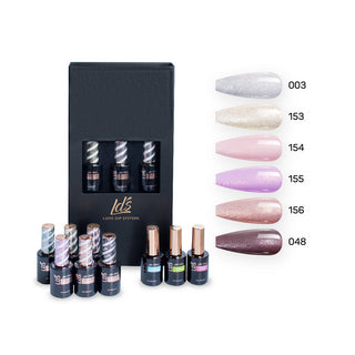  LDS Holiday Collection: 6 Healthy Gel Polishes, 1 Base Gel, 1 Top Gel, 1 Strengthener - SOFT GLAM -  003; 048; 153; 154; 155; 156 by LDS sold by DTK Nail Supply