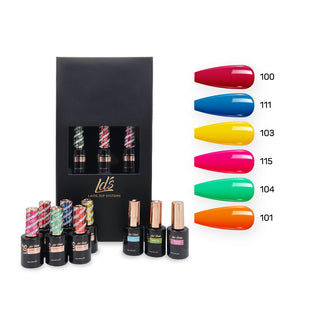 LDS Holiday Collection: 6 Gel Polishes, 1 Base Gel, 1 Top Gel, 1 Strengthener Gel - THE NEW CLASSICS - 100, 111, 103, 115, 104, 101