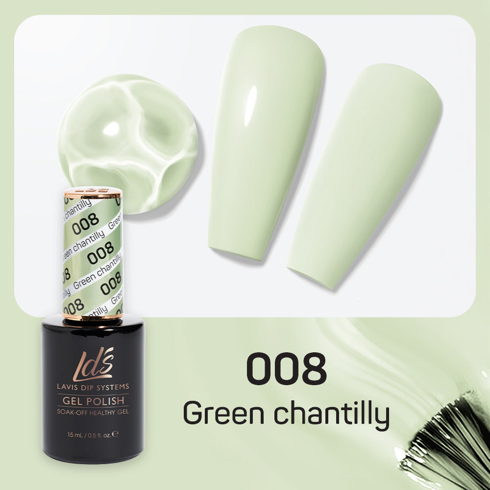  LDS Hema Free Gel Polish 008 - Green Chantilly by LDS HEMA FREE GEL POLISH sold by DTK Nail Supply