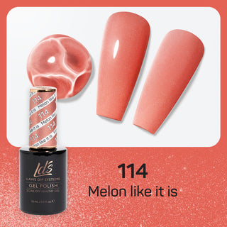  LDS Gel Nail Polish Duo - 114 Coral Colors - Melon Like It Is by LDS sold by DTK Nail Supply
