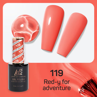  LDS Gel Nail Polish Duo - 119 Orange Colors - Red-Y For Adventure by LDS sold by DTK Nail Supply