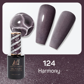  LDS Gel Nail Polish Duo - 124 Glitter, Purple Colors - Harmony by LDS sold by DTK Nail Supply