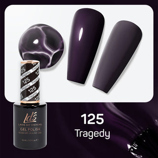  LDS Gel Nail Polish Duo - 125 Black Colors - Tragedy by LDS sold by DTK Nail Supply