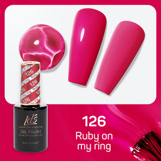  LDS Gel Nail Polish Duo - 126 Pink Colors - Ruby On My Ring by LDS sold by DTK Nail Supply
