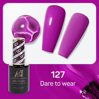  LDS Gel Nail Polish Duo - 127 Purple Colors - Dare To Wear by LDS sold by DTK Nail Supply
