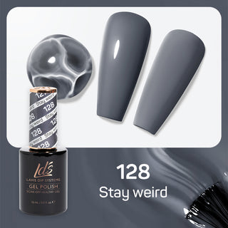  LDS Gel Nail Polish Duo - 128 Gray Colors - Stay Weird by LDS sold by DTK Nail Supply