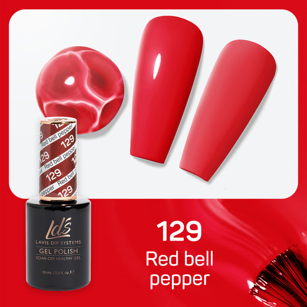  LDS Gel Nail Polish Duo - 129 Red Bell Pepper by LDS sold by DTK Nail Supply