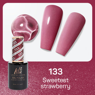  LDS Gel Nail Polish Duo - 133 Glitter Colors - Sweetest Straberry by LDS sold by DTK Nail Supply