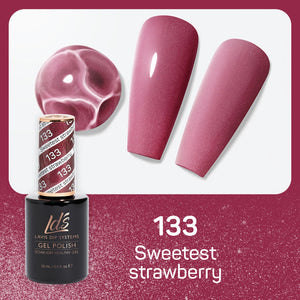 LDS Gel Polish 133 - Glitter, Pink Colors - Sweetest Straberry