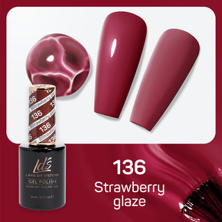  LDS Gel Nail Polish Duo - 136 Red Colors - Strawberry Glaze by LDS sold by DTK Nail Supply