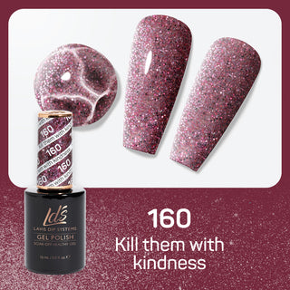  LDS Gel Nail Polish Duo - 160 Glitter, Pink Colors - Kill Them With Kindness by LDS sold by DTK Nail Supply