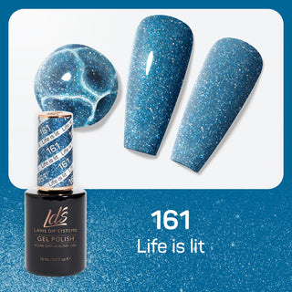  LDS Gel Nail Polish Duo - 161 Blue, Glitter Colors - Life Is Lit by LDS sold by DTK Nail Supply