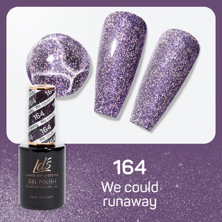  LDS Gel Polish 164 - Glitter, Purple Colors - We Could Runaway by LDS sold by DTK Nail Supply