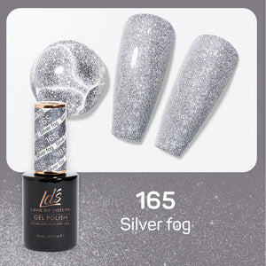 LDS Gel Polish 165 - Glitter, Silver Colors - Silver Fog