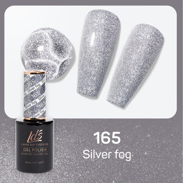 LDS Gel Polish 165 - Glitter, Silver Colors - Silver Fog