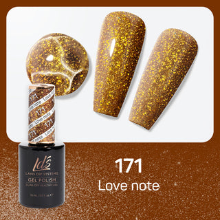  LDS Gel Nail Polish Duo - 171 Glitter, Gold Colors - Love Note by LDS sold by DTK Nail Supply