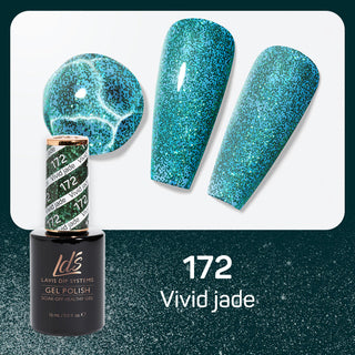  LDS Gel Nail Polish Duo - 172 Glitter Colors - Vivid Jade by LDS sold by DTK Nail Supply