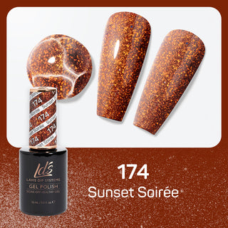  LDS Gel Polish 174 - Glitter, Orange Colors - Sunset Soirée by LDS sold by DTK Nail Supply