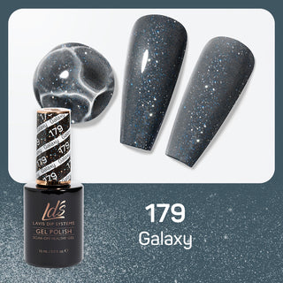  LDS Gel Nail Polish Duo - 179 Black, Glitter Colors - Galaxy by LDS sold by DTK Nail Supply