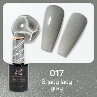LDS 017 Shady Lady Gray - LDS Healthy Gel Polish & Matching Nail Lacquer Duo Set - 0.5oz