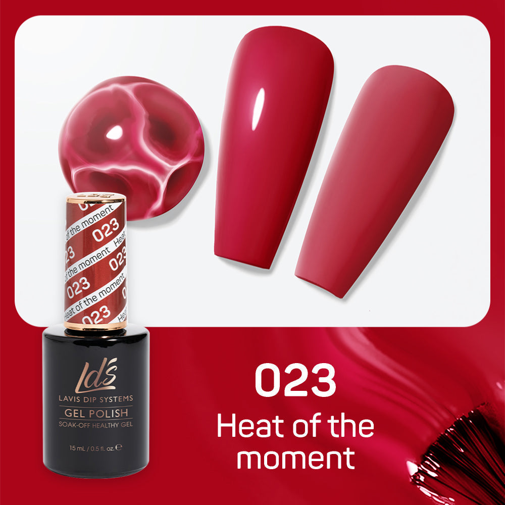 LDS Gel Nail Polish Duo - 023 Red Colors - Heat Of The Moment by LDS sold by DTK Nail Supply