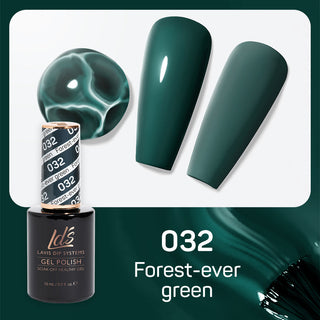 LDS 032 Forest-Ever Green - LDS Healthy Gel Polish & Matching Nail Lacquer Duo Set - 0.5oz
