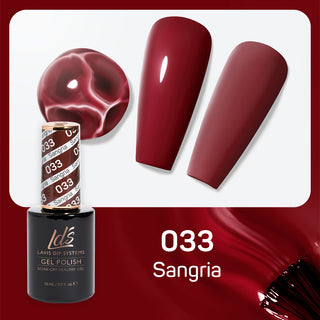  LDS Gel Nail Polish Duo - 033 Red Colors - Sangria by LDS sold by DTK Nail Supply