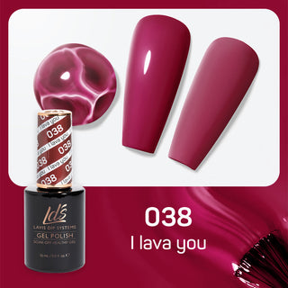 LDS 038 I Lava You - LDS Healthy Gel Polish & Matching Nail Lacquer Duo Set - 0.5oz