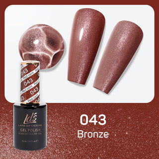  LDS Gel Nail Polish Duo - 043 Brown, Glitter Colors - Bronze by LDS sold by DTK Nail Supply