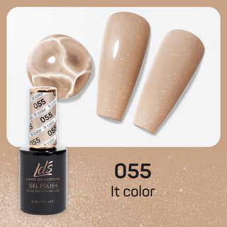  LDS Gel Nail Polish Duo - 055 Beige, Glitter Colors - It Color by LDS sold by DTK Nail Supply