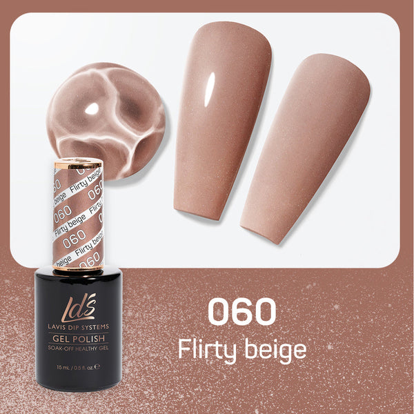  LDS Hema Free Gel Polish 060 - Flirty Beige by LDS HEMA FREE GEL POLISH sold by DTK Nail Supply