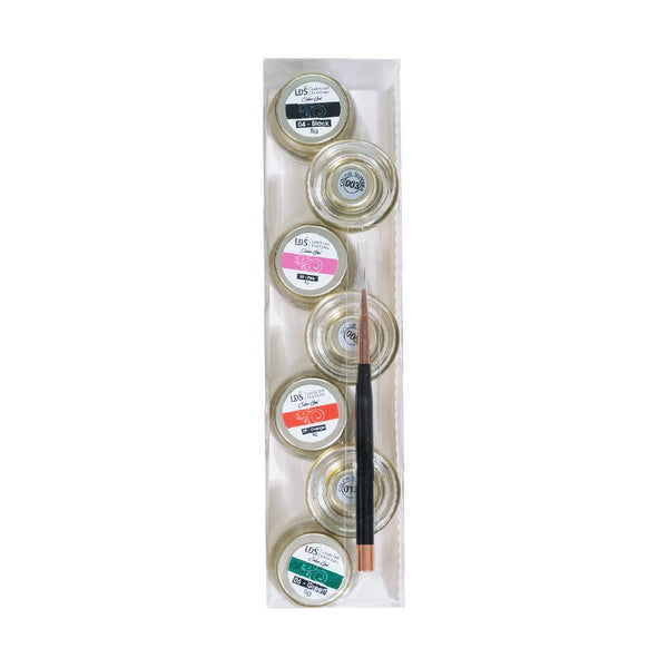  LDS Draw Painting Gel Nails Polish Nail Art Kit (03, 04, 05, 06, 09, 10, 12 and 1 Liner Brush) by LDS sold by DTK Nail Supply