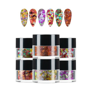 LDS Glitter Nail Art (6 colors): MA01 - MA06 - 0.5 oz by LDS sold by DTK Nail Supply