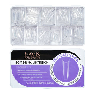  LAVIS - Medium Coffin (Half Cover) by LAVIS NAILS TOOL sold by DTK Nail Supply