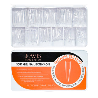  LAVIS - Medium Stiletto (Half Cover) by LAVIS NAILS TOOL sold by DTK Nail Supply