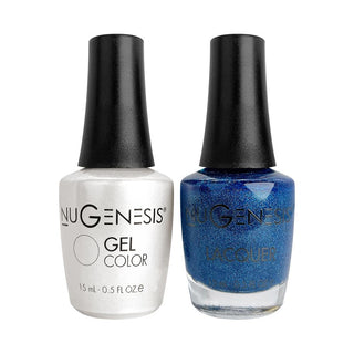  Nugenesis Gel Nail Polish Duo - 011 Glitter, Blue Colors - Blue Suede Shoes by NuGenesis sold by DTK Nail Supply
