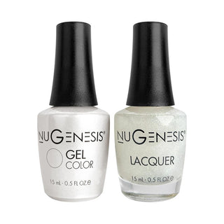  Nugenesis Gel Nail Polish Duo - 039 White, Glitter Colors - Lady Luck by NuGenesis sold by DTK Nail Supply