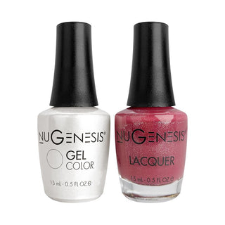  Nugenesis Gel Nail Polish Duo - 044 Red, Glitter Colors - Sugar Plum by NuGenesis sold by DTK Nail Supply