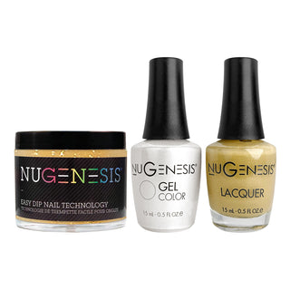  NU 3 in 1 - 004 Gold Dust - Dip, Gel & Lacquer Matching by NuGenesis sold by DTK Nail Supply