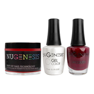  NU 3 in 1 - 007 Red Red Wine - Dip, Gel & Lacquer Matching by NuGenesis sold by DTK Nail Supply