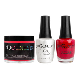  NU 3 in 1 - 021 Kiss Me Red - Dip, Gel & Lacquer Matching by NuGenesis sold by DTK Nail Supply