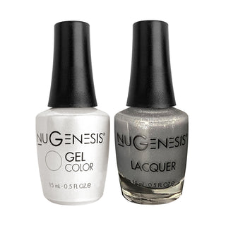  Nugenesis Gel Nail Polish Duo - 055 Glitter, Gray Colors - Space Cadet by NuGenesis sold by DTK Nail Supply